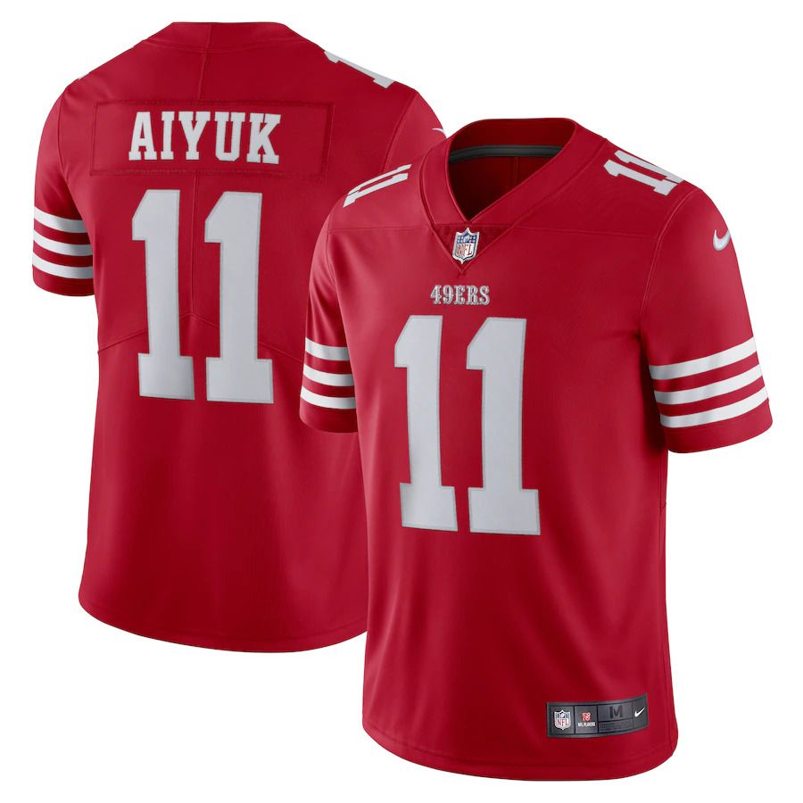 Men San Francisco 49ers #11 Brandon Aiyuk Nike Scarlet Vapor Limited NFL Jersey